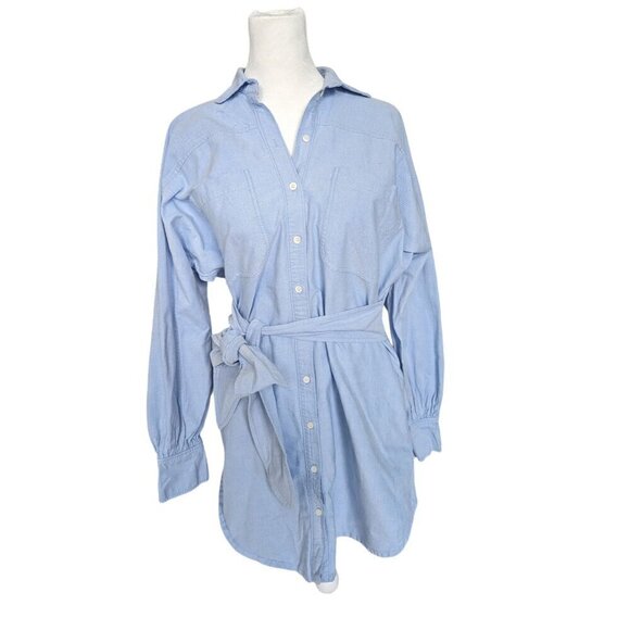 Marissa Webb Emmerson Blouson Sleeve Belted Shirtdress - Picture 2 of 9